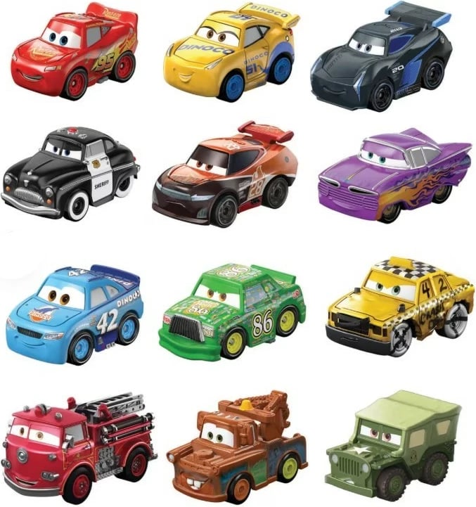 Set lodrash miniatura Cars Mattel GKF65, 36 copë, shumëngjyrëshe