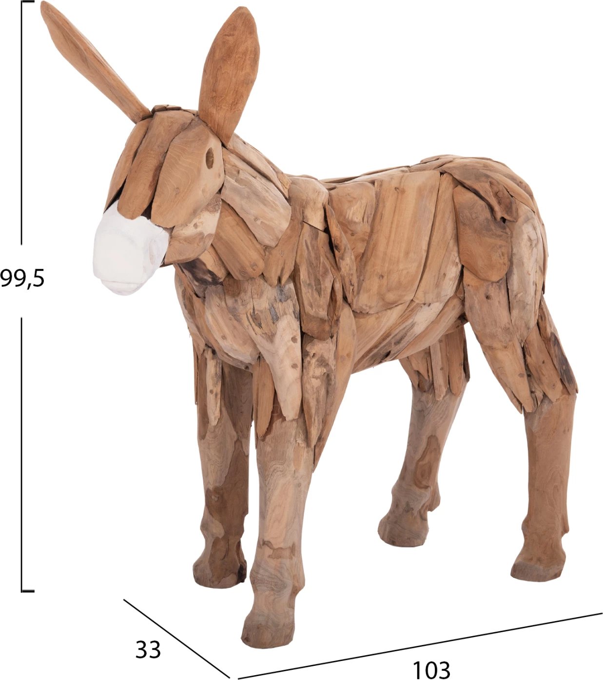 Gomar dekorativ prej druri tik të ricikluar, ngjyrë natyrale, FH4387, 103x33x99.5cm