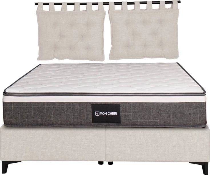 Set jastëkësh për shpinë krevati, 2 copë, ngjyrë e bardhë e zbehtë, 70x10x50