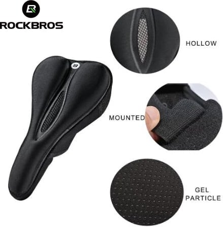 Mbështjellës sedilje biçiklete Rockbros LF047-S, silikon + memory foam, M, zi