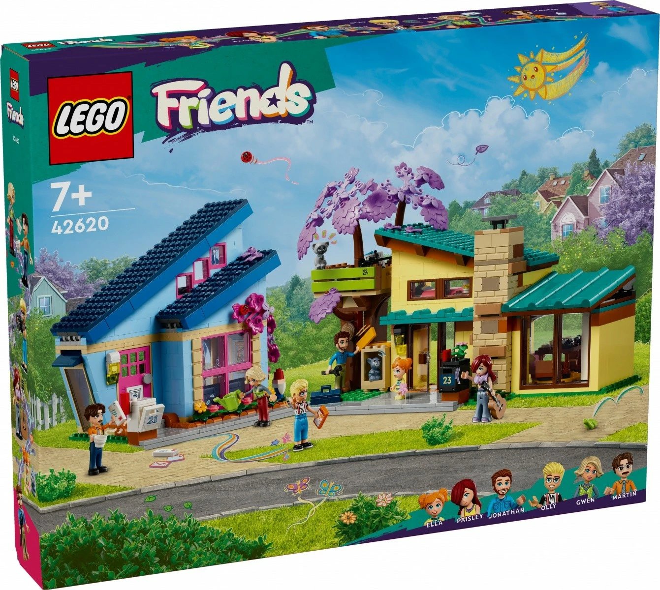 Set LEGO Friends 42620 Shtëpia familjare e Olly dhe Paisley, 1126 pjesë, plastikë