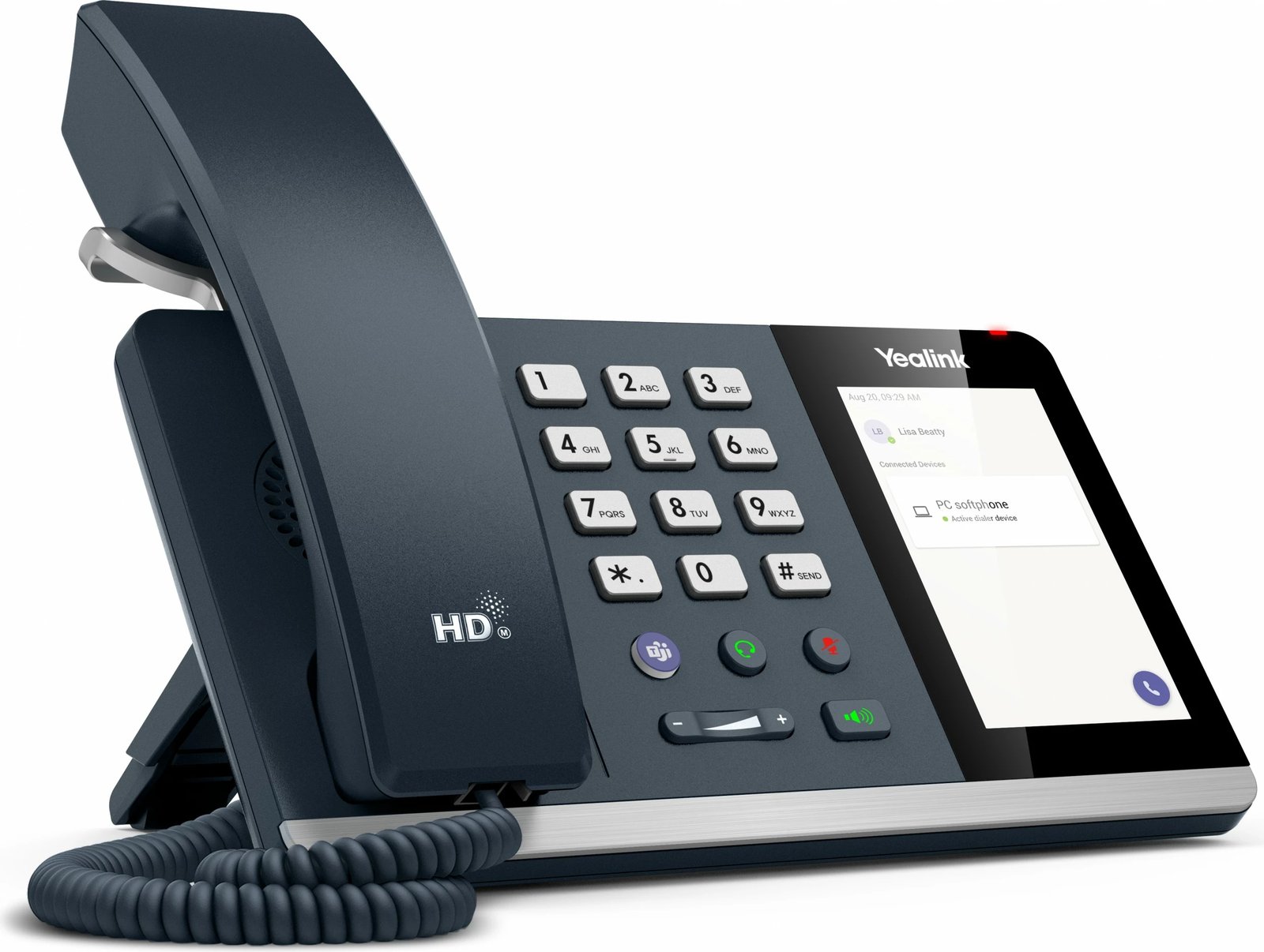 Telefon IP Yealink MP45, 64 MB, 128 MB, E zezë, Gri