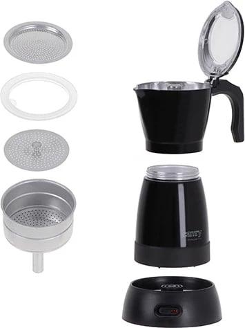 Kafeteri Moka elektrike, Camry, CR 4415, 300 ml 6 filxhanë, 480W, bazë 360°, e zezë