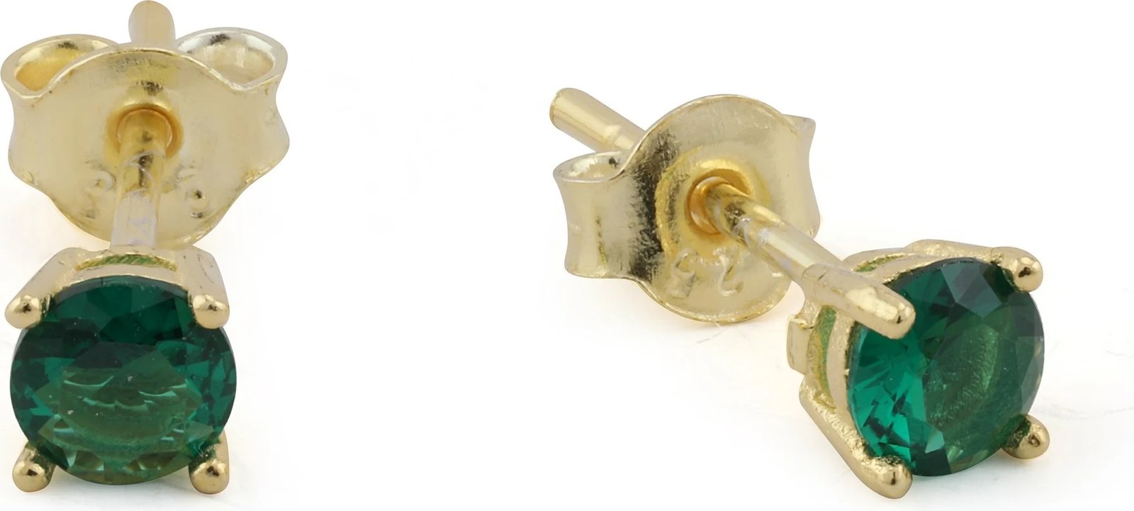 Vathë argjendi Jumeon, ngjyrë e gjelbër dhe ari, 10875YSL, 4mm