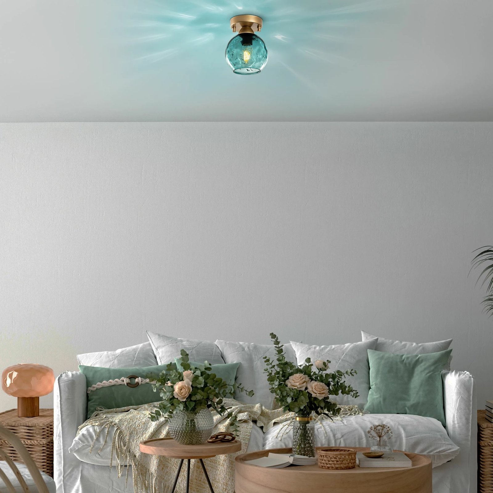 Llambë tavani Opviq Benek, blu e zezë, 15x15x18cm