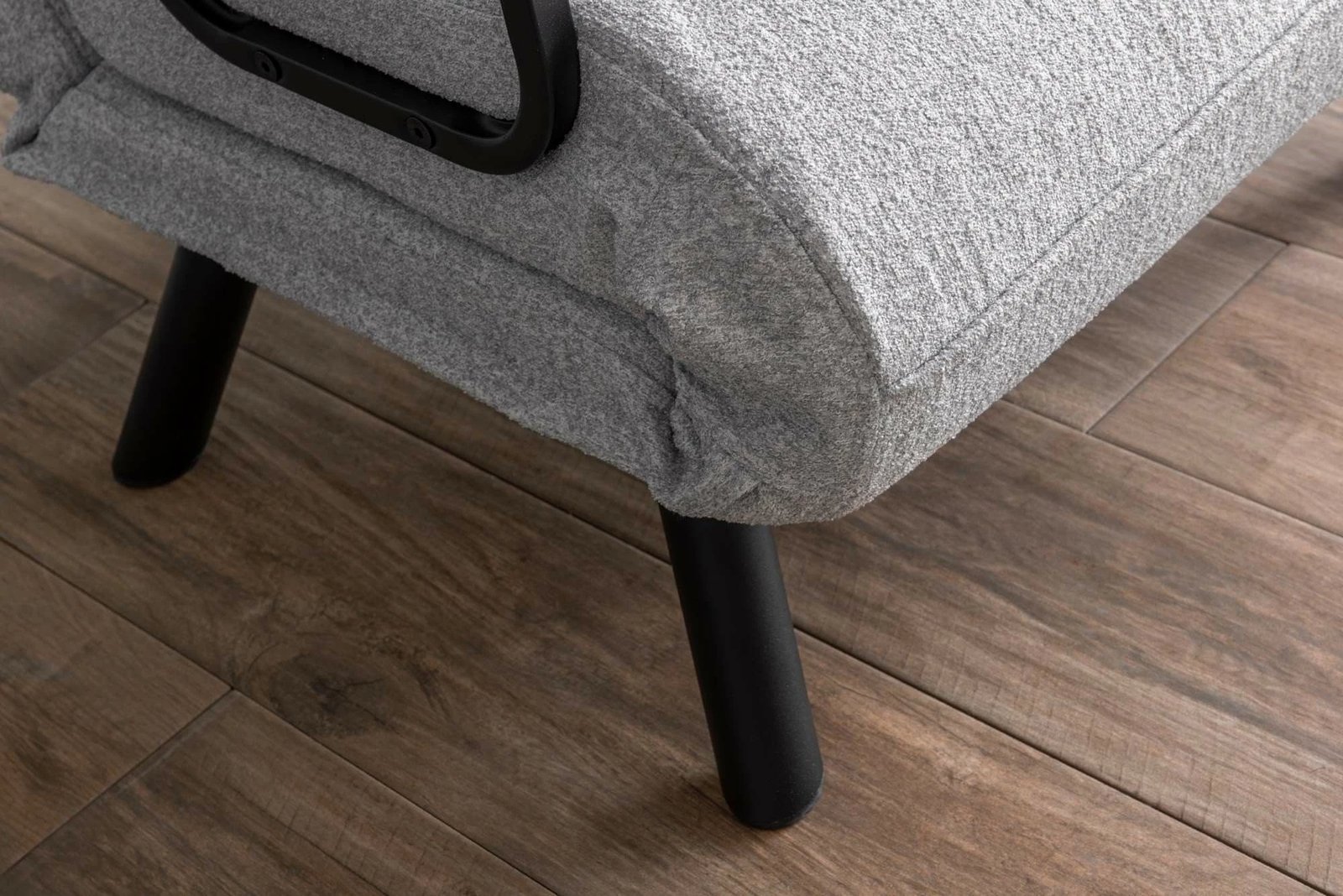 Krevat-karrige një vendës, Atelier del Sofa, Sando Single, material teddy, ngjyrë gri