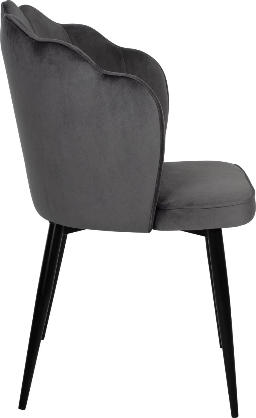 Karrige AVIE FH8737.01 kornizë metalike dhe kadife gri 48x48x85Hcm., set prej 2 copë