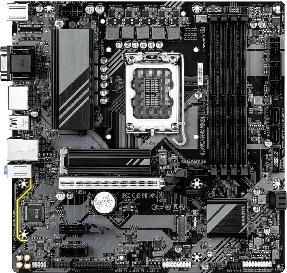 Kasë Gigabyte B760M DS3H GEN5, LGA1700, DDR5, micro ATX, e zezë