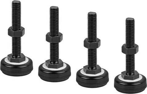 Set këmbësh niveluese Lanberg AK-1602-B për kabinete, M10, e zezë, 4 copë