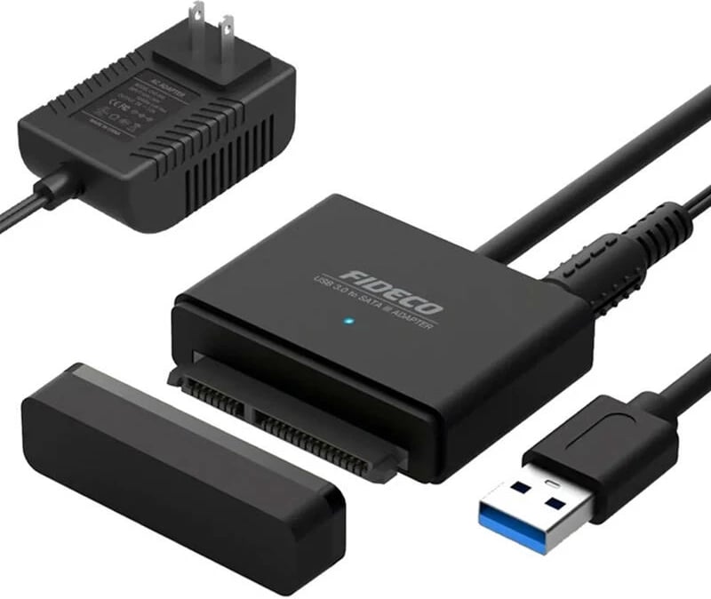 Adapter FIDECO PL2535A-P për HDD/SSD, USB 3.0 në SATA, i zi
