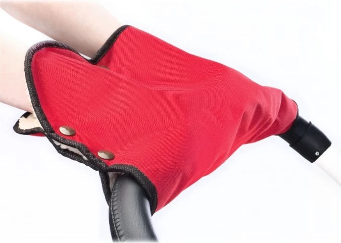 Mbulesë duarsh për karrocë bebe, SENSILLO, 40x22 cm, e izoluar termikisht, e kuqe