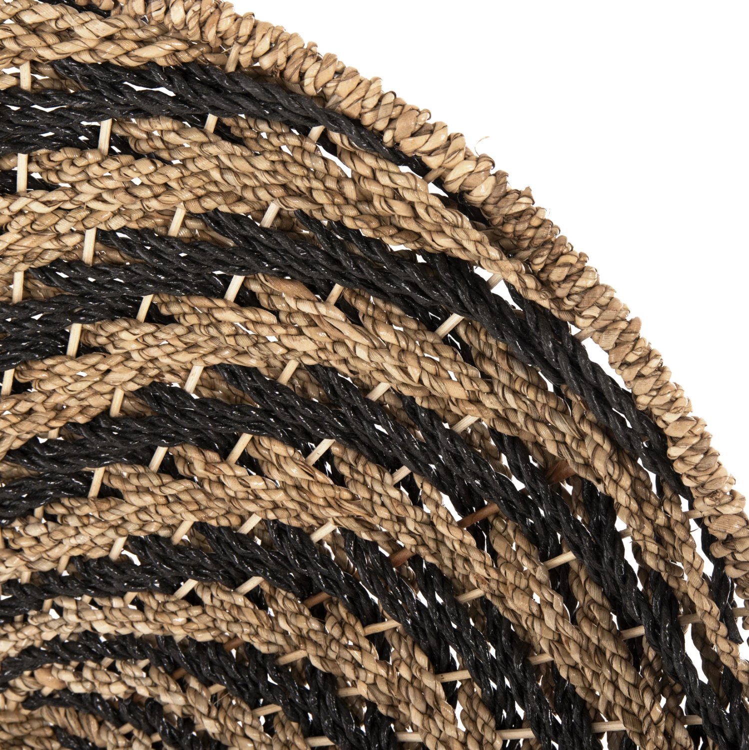 Dekor muri i rrumbullakët, pamje spirale, ngjyrë natyrale dhe e zezë, FH7830.02, Φ61x3cm