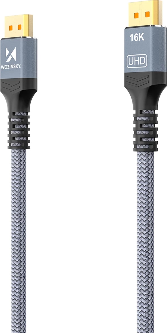 Kabllo DisplayPort, Wozinsky, WPS-16AYL3S, DP 2.1 VESA i certifikuar 80 Gb/s 16K 8K 4K, 3 m, e zezë