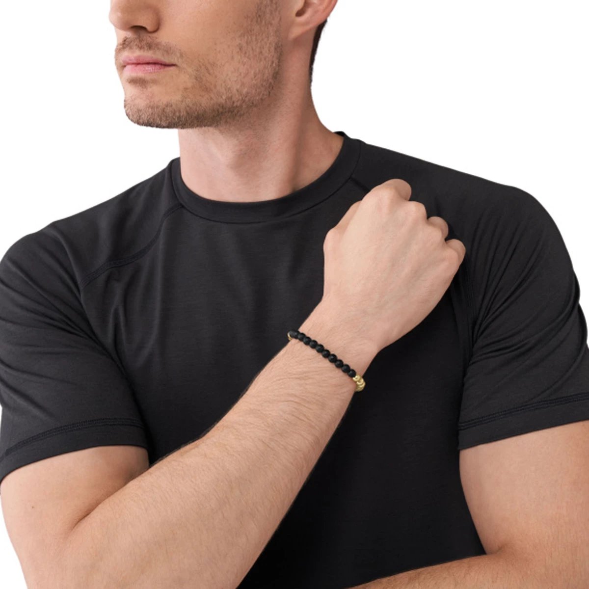Byzylyk për meshkuj ARMANI EXCHANGE JEWELS Classic, i zi dhe i artë