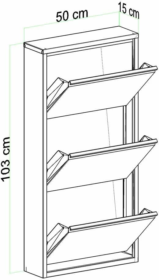Dollap këpucësh, 3 pjesë, metal, ngjyrë antracit, Skye Decor