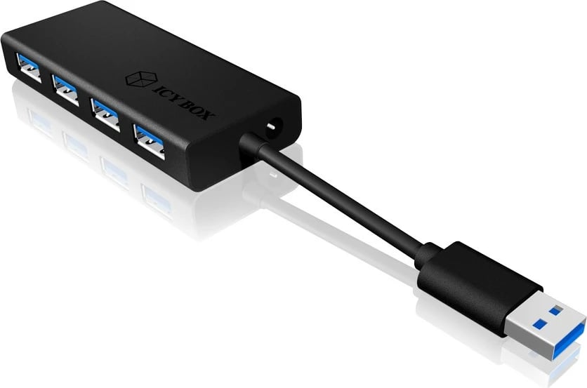 USB hub ICY BOX IB-AC6104-B, 4 porta, USB 3.2 Gen 1, alumini, zi