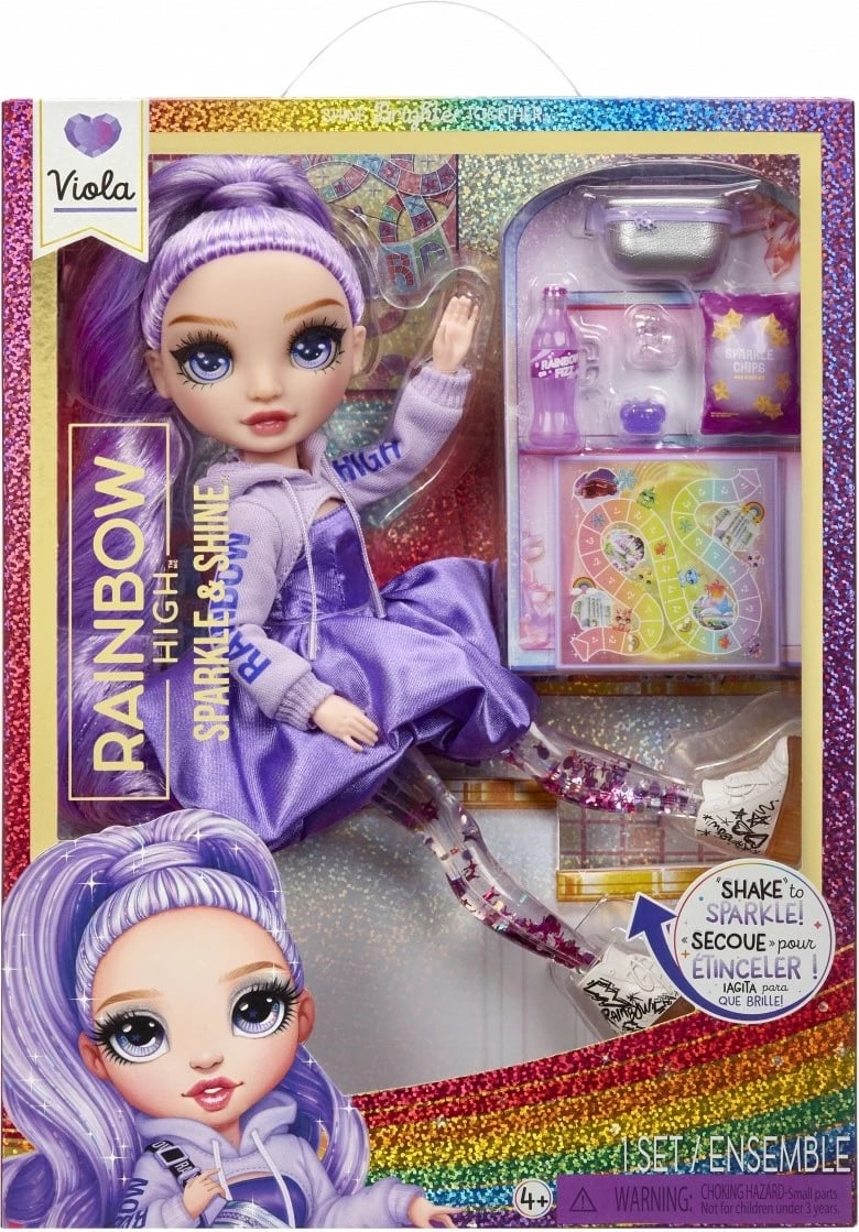 Kukull Rainbow High Sparkle & Shine Viola me aksesorë, 11 inç, vjollcë
