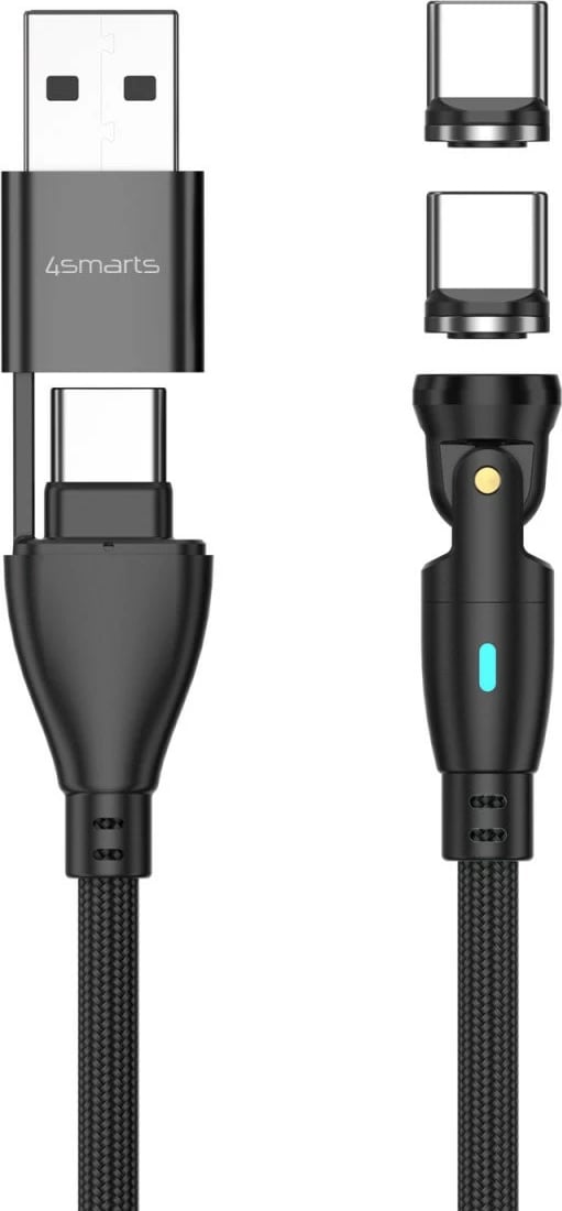 Kabëll USB-C 4smarts 541235, 1.8 m, USB 2.0, i zi