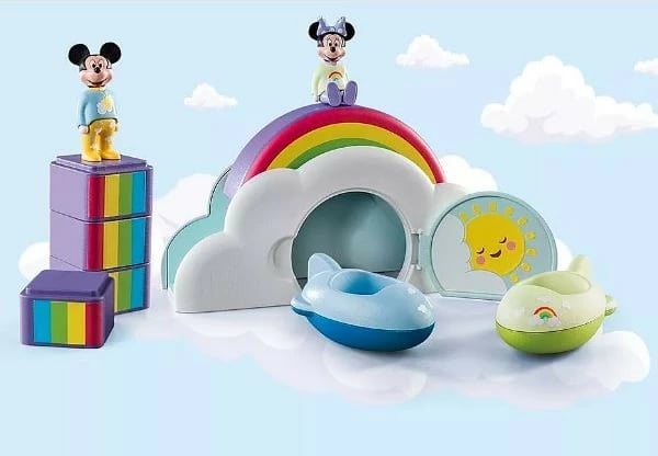Set lodrash Playmobil 1-2-3 Cloud House Mickey and Minnie, 16 pjesë, shumëngjyrëshe