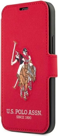 Mbështjellës U.S. Polo Assn. USFLBKP12MPUGFLRE për iPhone 12/12 Pro, Polo Embroidery Collection, i kuq
