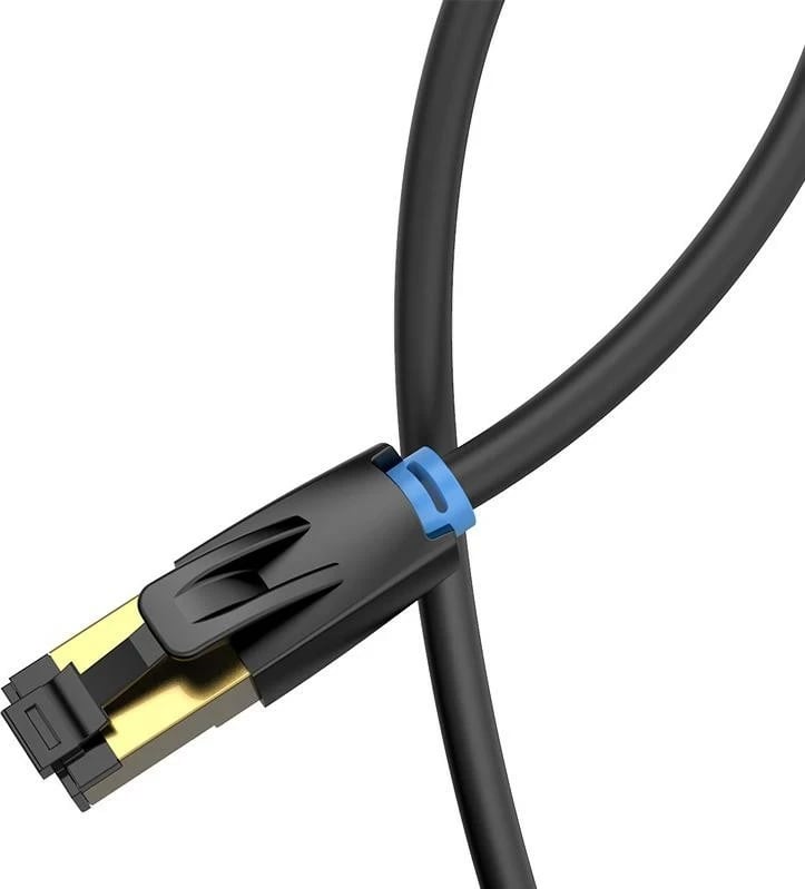 Kabllo patchcord Vention RJ-45/RJ-45, Cat.8, 0.5m, e zezë
