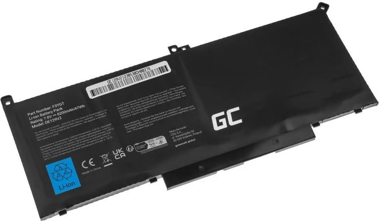 Bateri Green Cell DE129V2 për Dell Latitude 7280 7290 7380 7390 7480 7490, 6200mAh, 7.6V
