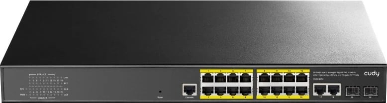 Switch Cudy GS2018PS2, Managed L2 Gigabit Ethernet, PoE, 1U, Zi