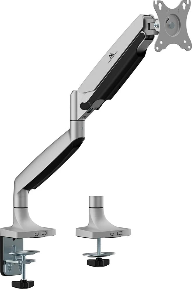 Mbajtës monitori Maclean, krah i dyfishtë, gas spring, 17", 16 kg, Argjendtë
