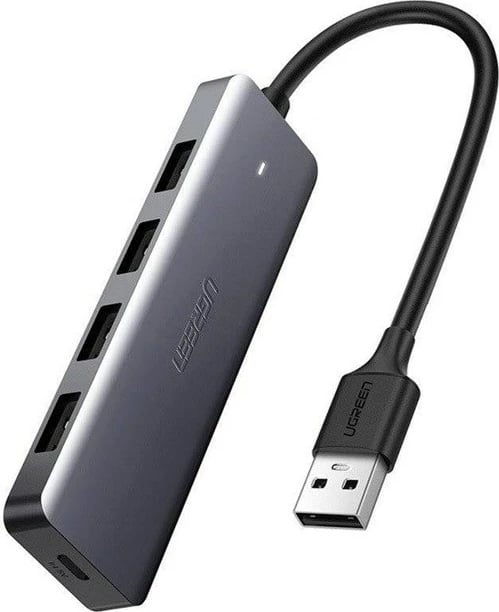 Hub USB-C UGREEN 4-në-1, 4x USB 3.0 + USB-C, Gri