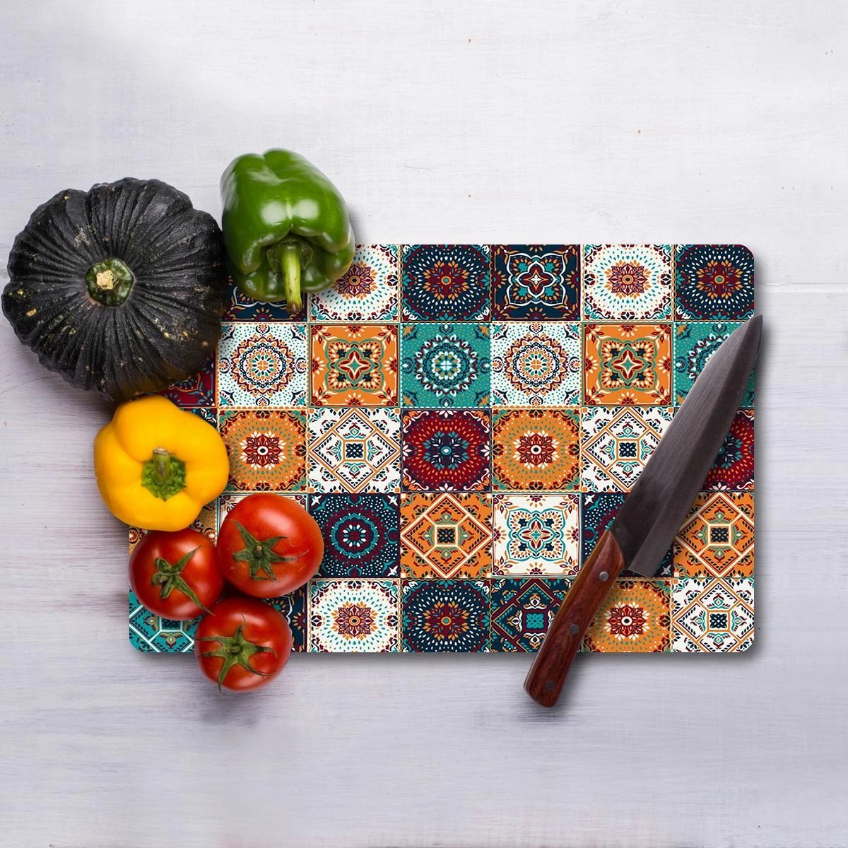 Dërrasë prerëse Hermia, Ckt37 - 3040, shumëngjyrëshe, xham i temperuar, 30x40cm Dërrasë prerëse Hermia, Ckt37 - 3040, shumëngjyrëshe, xham i temperuar, 30x40cm