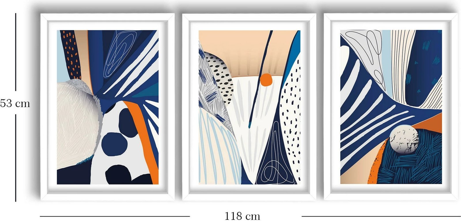 Pikturë dekorative me kornizë MDF (3 copë), Wallity, 3P3853NISCT-015