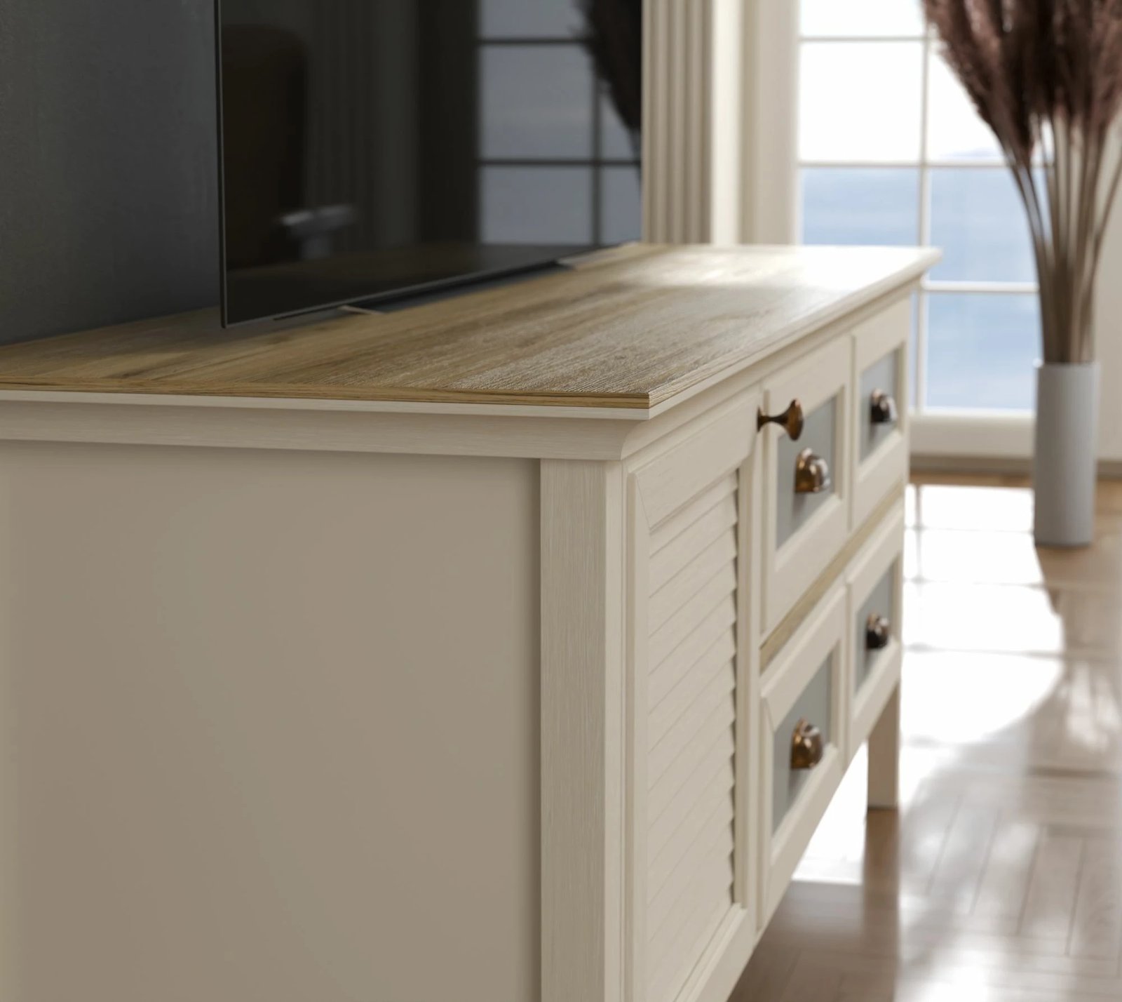 Komodë TV Skye Decor, FRN-21012, krem, lis, gri