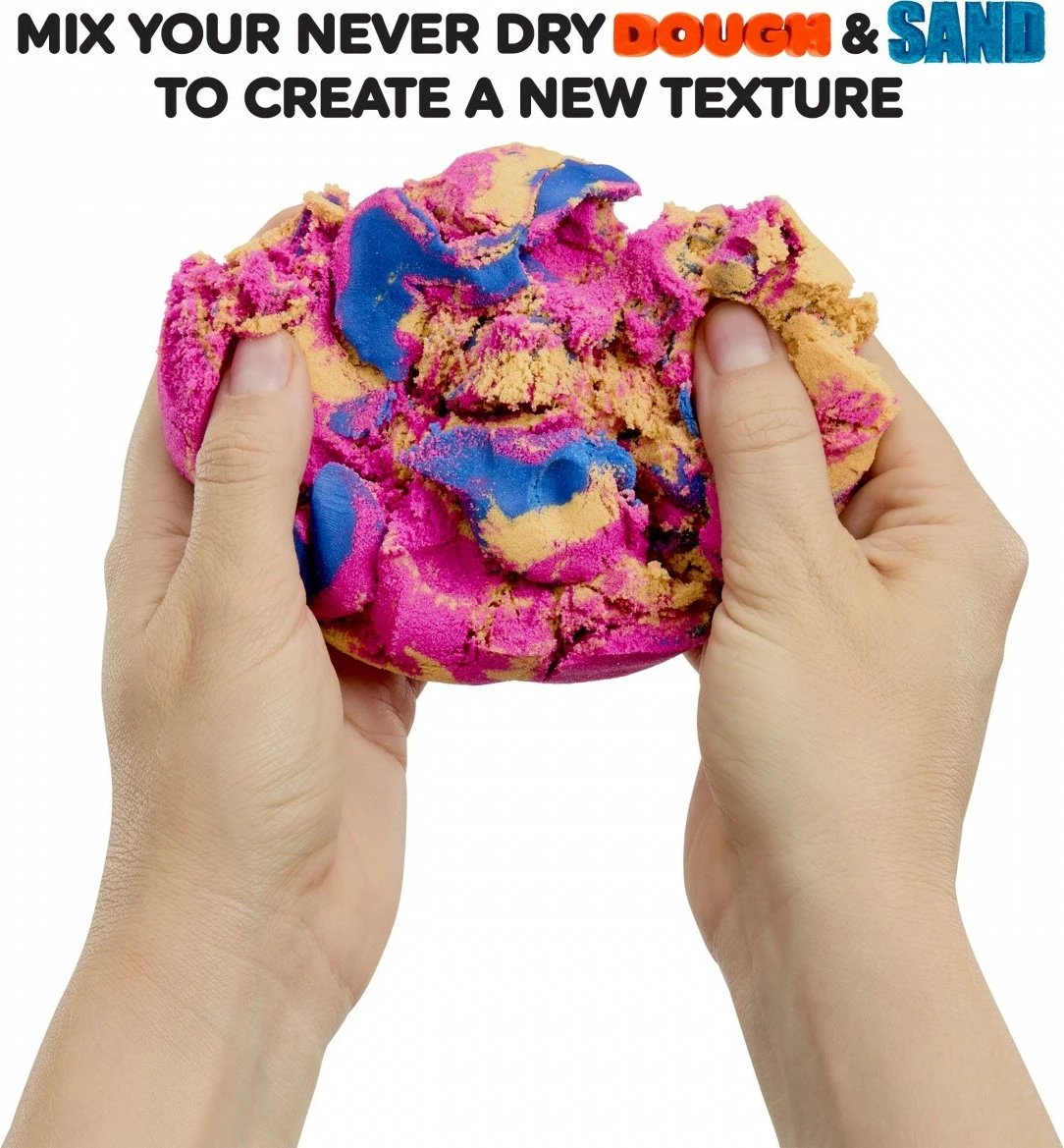 set rërë kinetike, MGA Wonder Factory Never Dry Sand Mega Bag 544913-EUC/553281, 2 lbs 3+, portokalli/kuqe