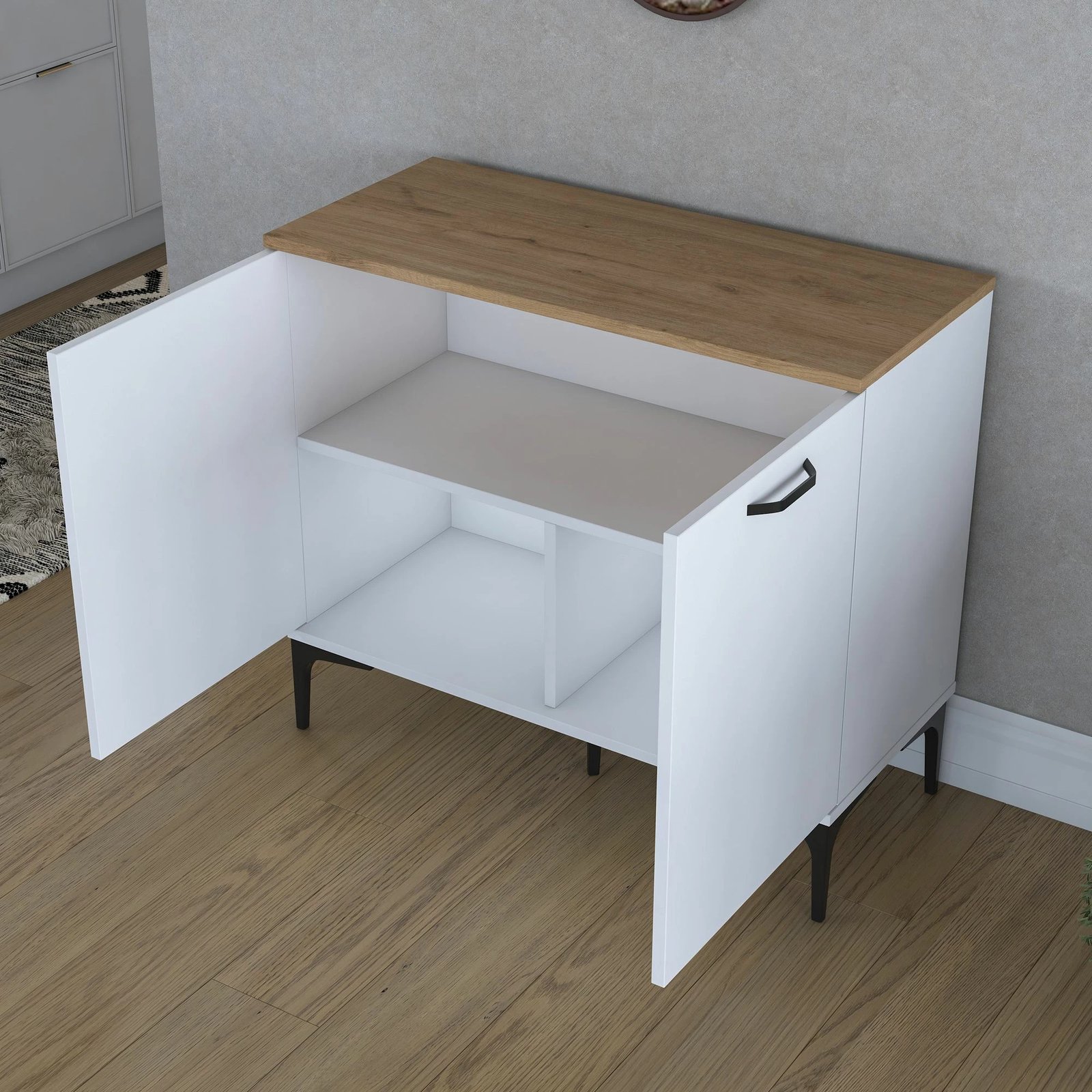 Stendë kafeje Skye Decor, ngjyrë arr dhe e bardhë, JE190 - 3793