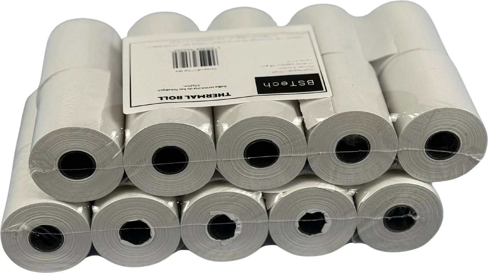 Letër termike BSTech, për kasa, 57x20m, 10 copë, Bardhë