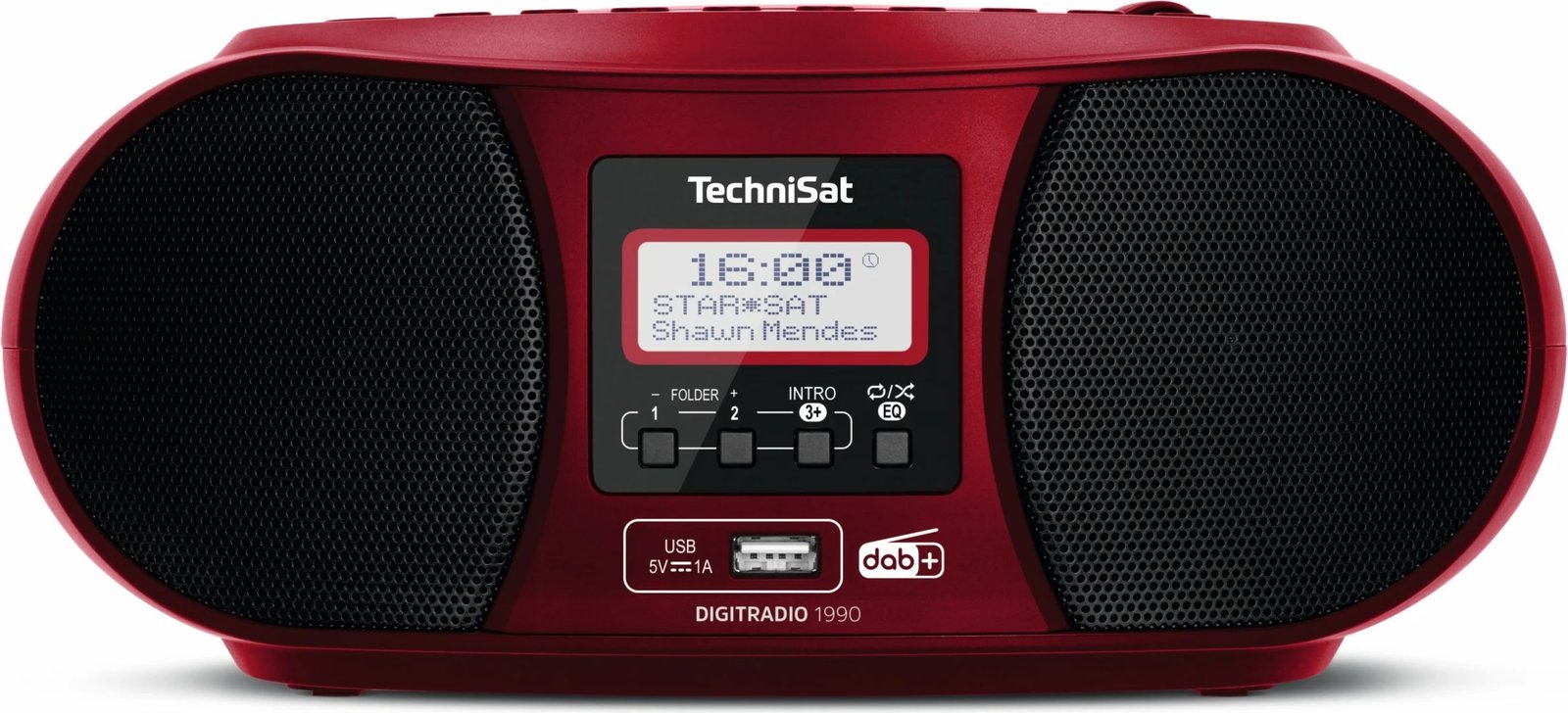 Radio digjitale TechniSat DigitRadio 1990, USB, DAB+, e kuqe