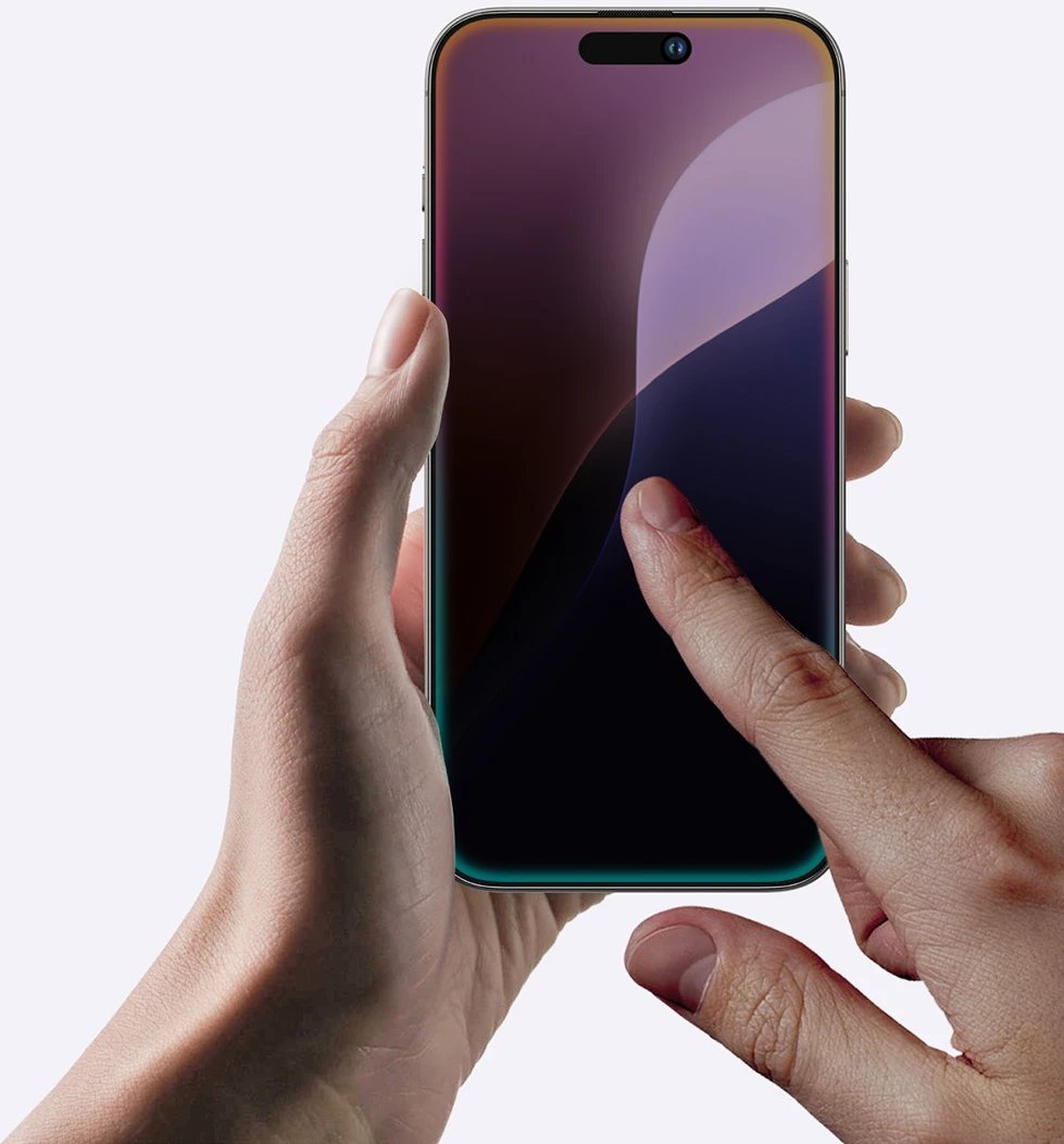 Xham privatësie AmazingThing Titan Privacy Glass për iPhone 16 Plus, i temperuar, i errët