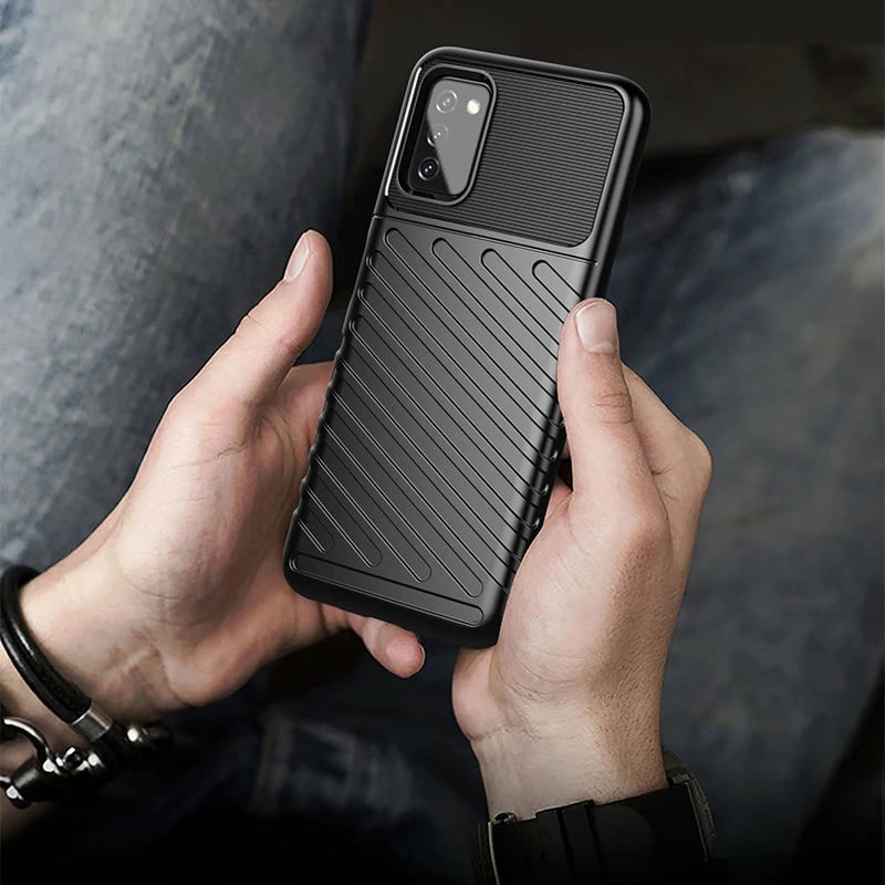 Mbështjellës Hurtel Thunder Case për Samsung Galaxy A03s, TPU, i zi