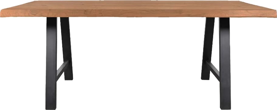 Tavolinë RAW 180, ngjyrë arre e çelët, këmbë metalike të zeza, 180x95x74cm