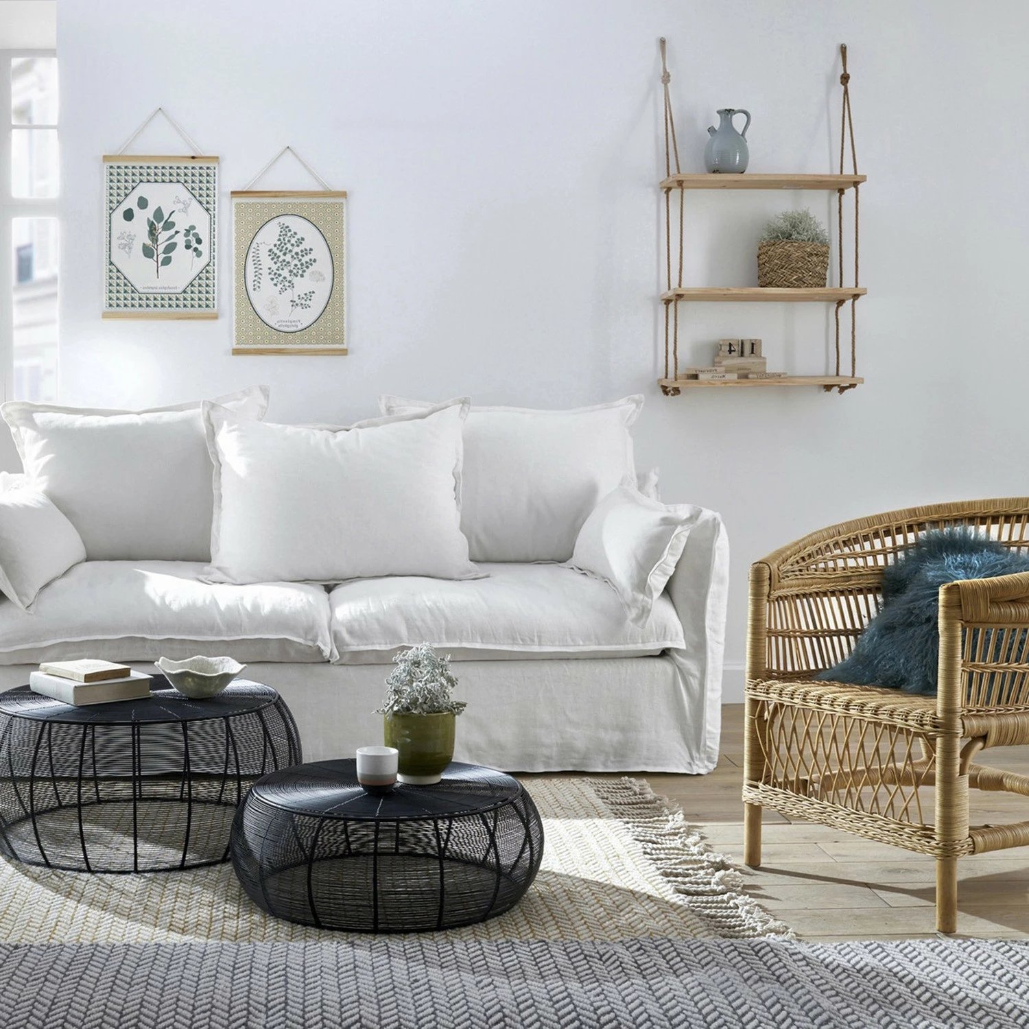 Raf muri Hanah Home, Raf247, ngjyrë lisi, 40x110x13 cm