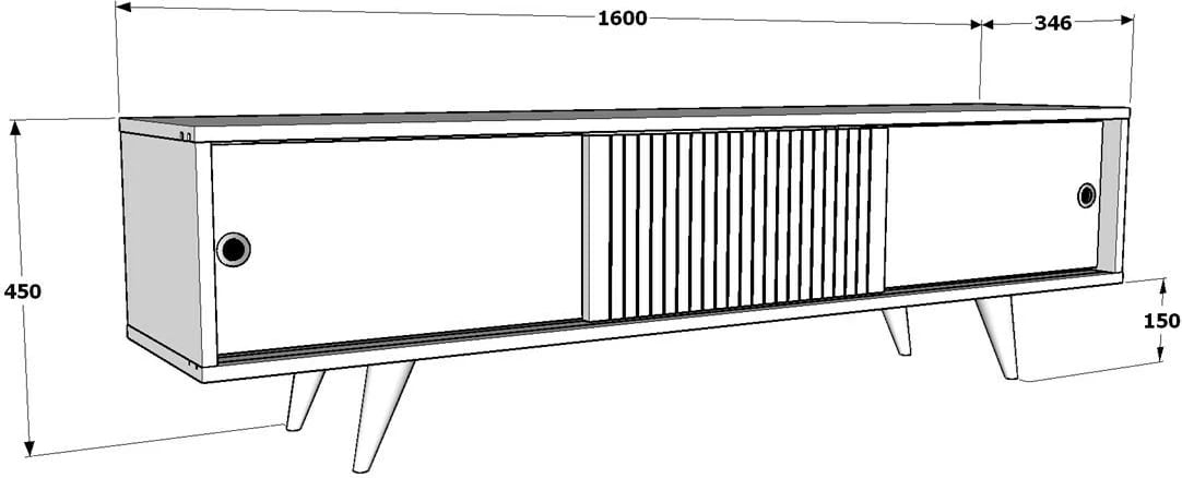 Komodë TV Skye Decor, ngjyrë antracit-dru lisi