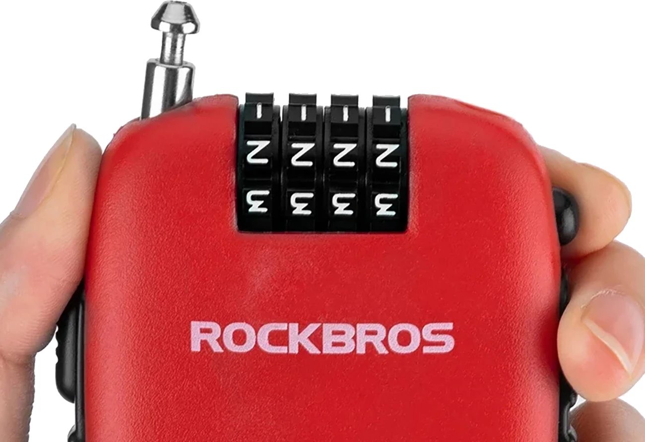 Bravë biçiklete Rockbros 32420981001 me kabllo të tërheqshme, e kuqe