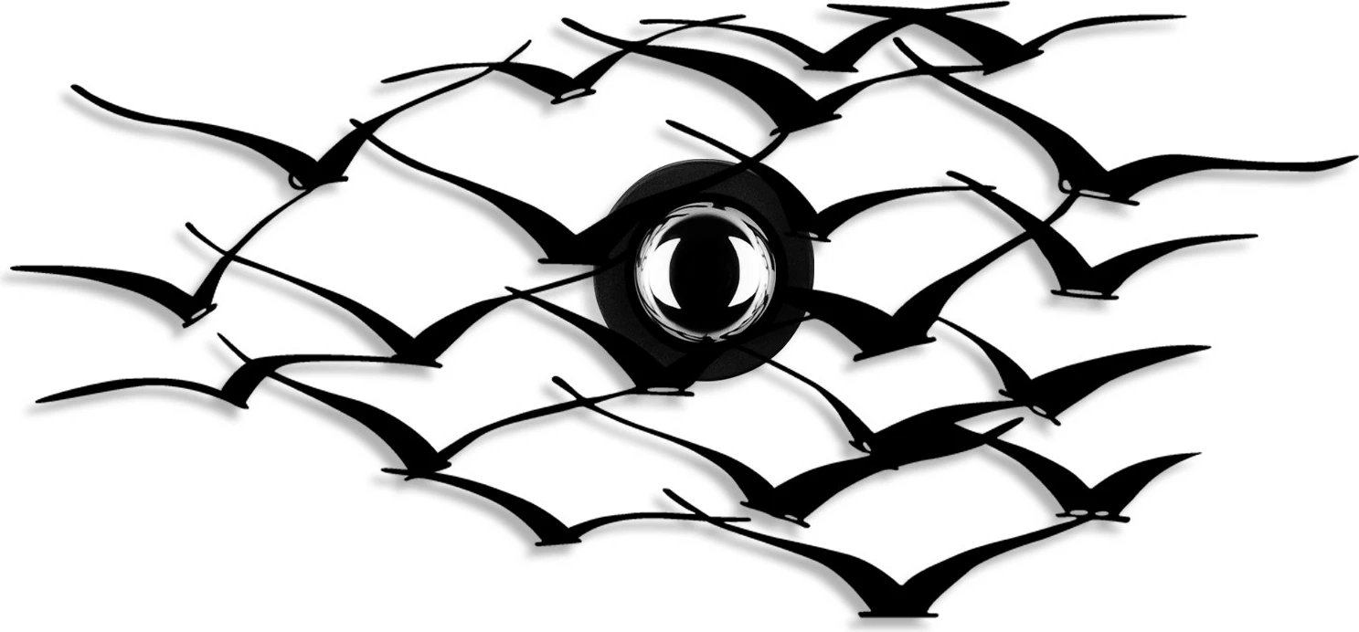 Llambë muri Opviq, zogj fluturues, ngjyrë e zezë Llambë muri Opviq, zogj fluturues, ngjyrë e zezë