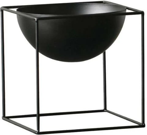 Vazo NEXT me bazë metalike për vazo të rrumbullakëta, H40xØ27cm, e zezë