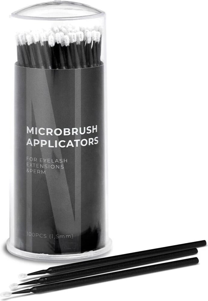 Aplikatorë për qerpikë Nanolash Microbrush 1.5mm për femra, 100 copë