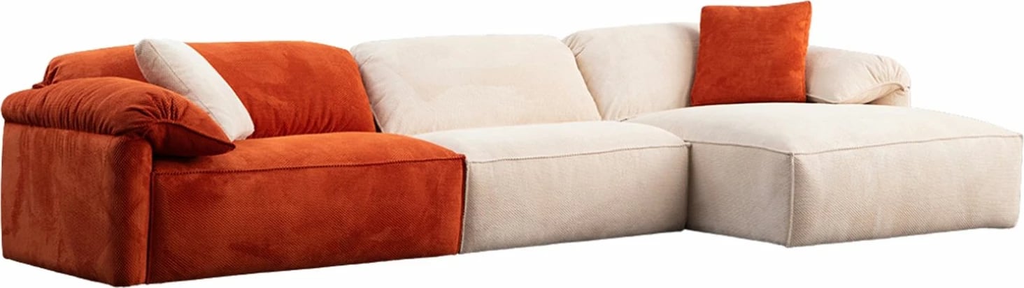 Kënd divani Flamingo, krem dhe portokalli, Atelier del Sofa