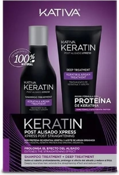 Set për flokë KATIVA Keratin Post Smoothing Xpress, 2 copë, uniseks