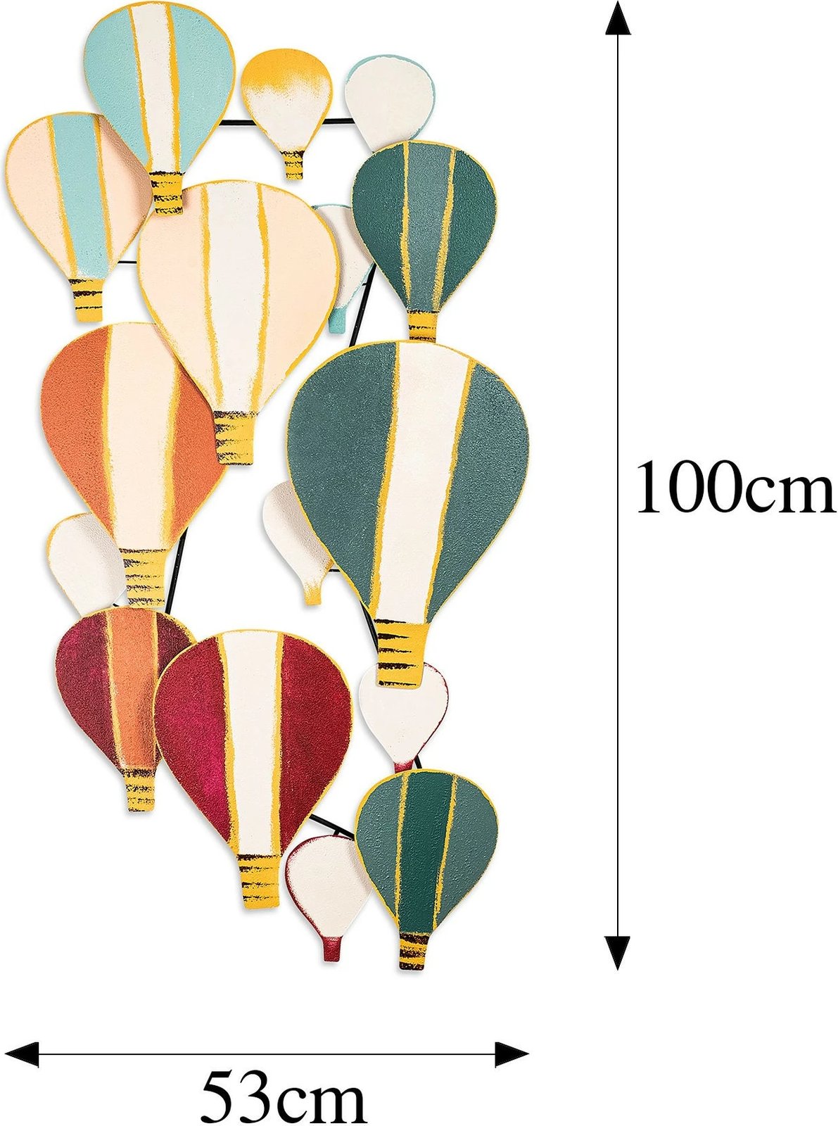 Aksesor dekorativ metalik për mur, Wallity Kapadokya, shumëngjyrësh