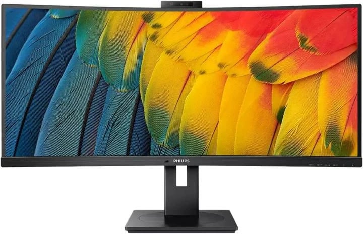 Monitor i lakuar, Philips, 34B1U5600CH 5000 Series, 34", USB-C me furnizim energjie, webcam 5 MP me mikrofon anulim zhurme, i zi