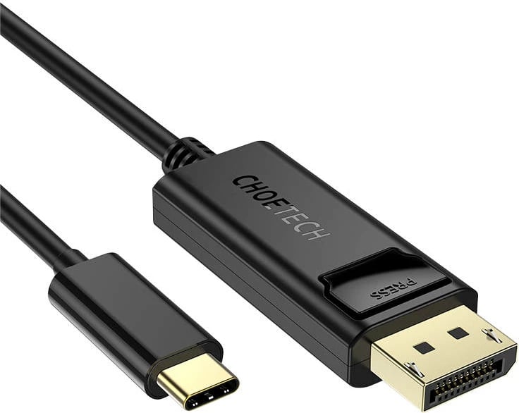 Kabllo video Choetech XCP-1801BK USB-C në DisplayPort, 1.8m, 4K, e zezë
